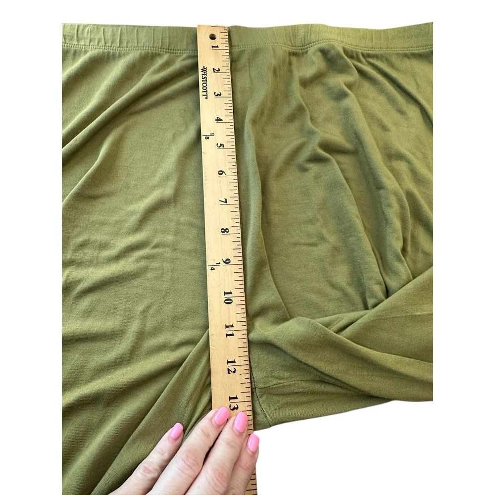 Gudrun Sjoden Green Stretchy Crop Wide Leg Pants XL Modal Boho Lagenlook #W1-9 - Picture 5 of 9